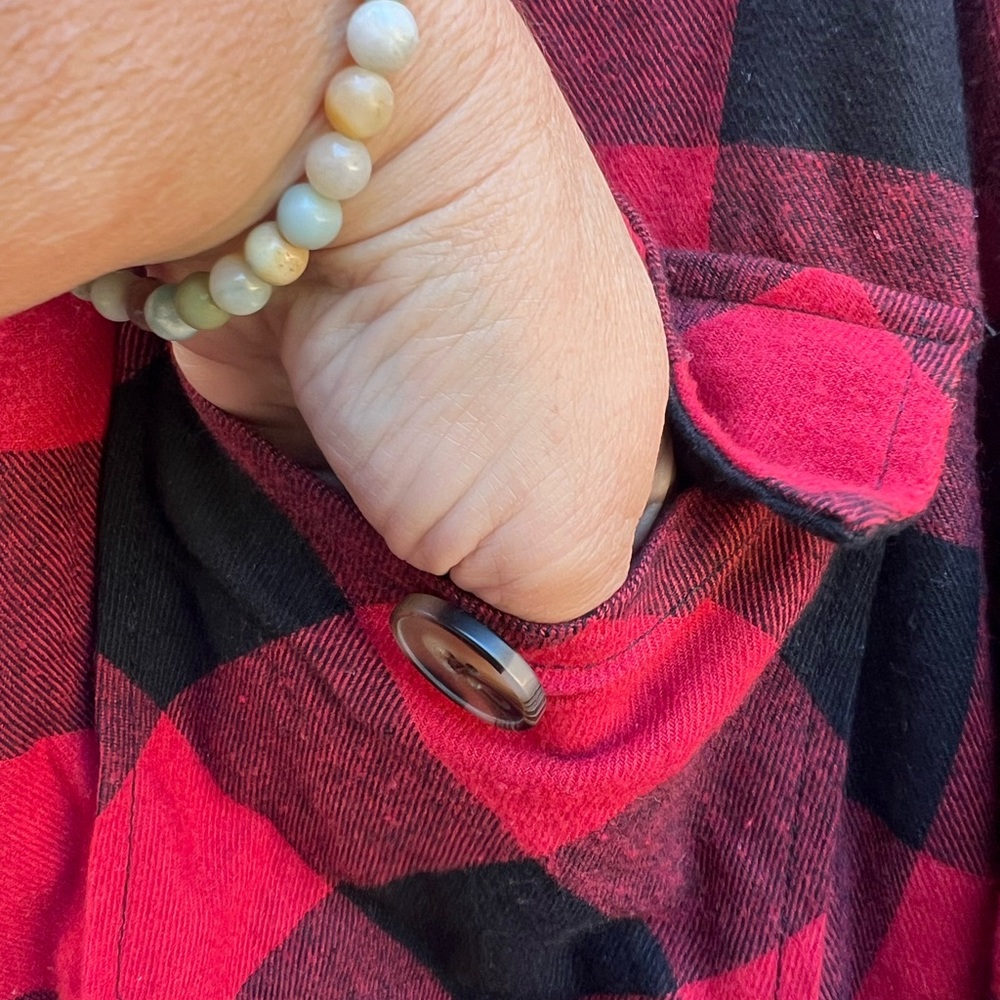 PASSPORT Red & Black Buffalo Check Plaid Button Down Lined Flannel Women’s Large - Picture 3 of 8